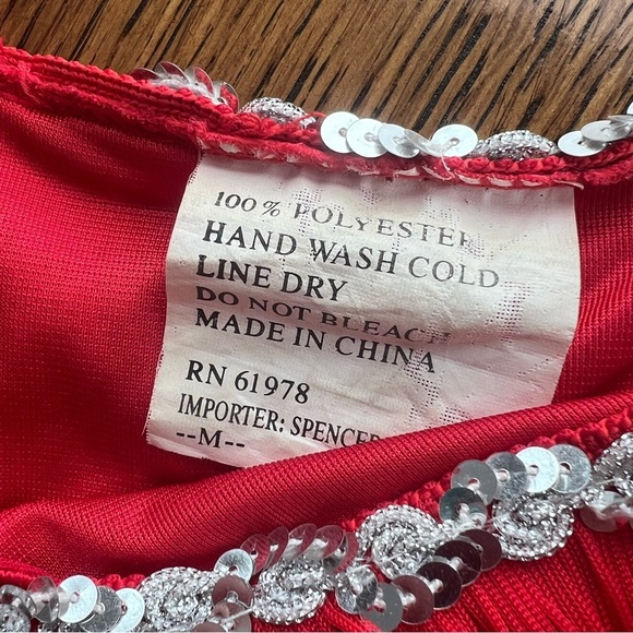 Vintage Elegant Red Fringe Silver Sequins Flapper Mini Dress Size Medium - Picture 6 of 6